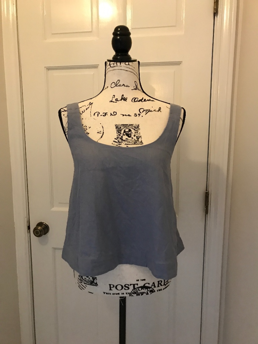 Blue linen Athleta tank top size S